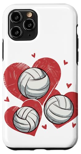 Hülle für iPhone 11 Pro Herz Volleyball Valentinstag Männer Frauen Volleyball von Valentine's Day Outfit Ideas for Kids, Men & Women