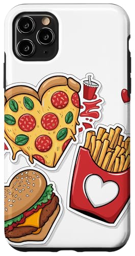 Hülle für iPhone 11 Pro Max Heart Fast Food Valentinstag Burger Pizza Foodie von Valentine's Day Outfit Ideas for Kids, Men & Women