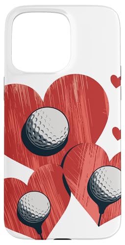 Hülle für iPhone 15 Pro Max Heart Golf Sport Valentinstag Herren Damen Golfer von Valentine's Day Outfit Ideas for Kids, Men & Women