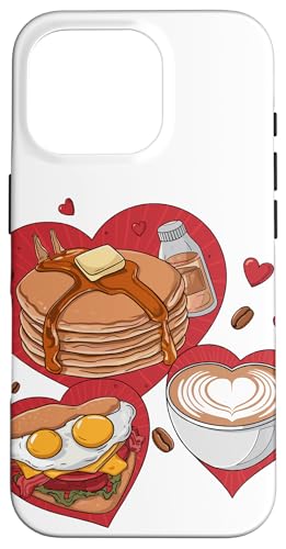 Hülle für iPhone 16 Pro Herz Kaffee Frühstück Valentinstag Pfannkuchen Food Lover von Valentine's Day Outfit Ideas for Kids, Men & Women