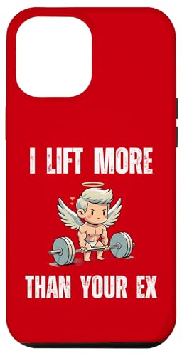 Hülle für iPhone 12 Pro Max Ich hebe mehr als dein Ex lustiger Valentinstag Muscle Cupid von Valentine's day workout Apparel Co.