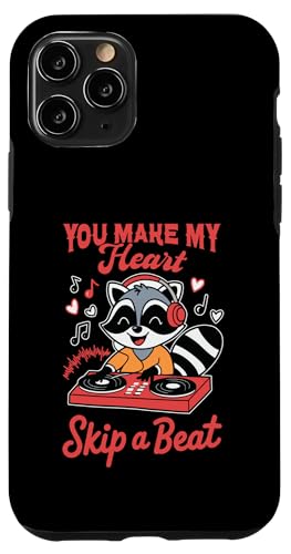 Hülle für iPhone 11 Pro Valentine Music DJ-Plattenspieler Waschbär lässt das Herz schlagen, Paar von Valentines Day Raccoon Tees NYC