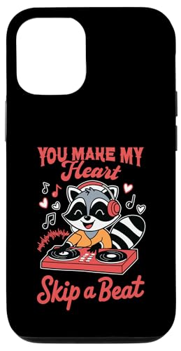 Hülle für iPhone 12/12 Pro Valentine Music DJ-Plattenspieler Waschbär lässt das Herz schlagen, Paar von Valentines Day Raccoon Tees NYC