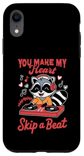 Hülle für iPhone XR Valentine Music DJ-Plattenspieler Waschbär lässt das Herz schlagen, Paar von Valentines Day Raccoon Tees NYC