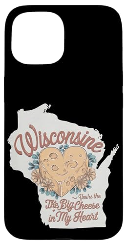 Hülle für iPhone 15 Romantic State Wisconsin You're The Big Cheese In My Heart von Valentines Day State Outline Tees for Love Couples