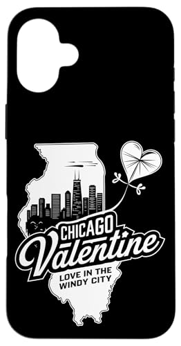 Hülle für iPhone 16 Plus Chicago: Liebe zum Valentinstag in der Windy City von Valentines Day State Outline Tees for Love Couples