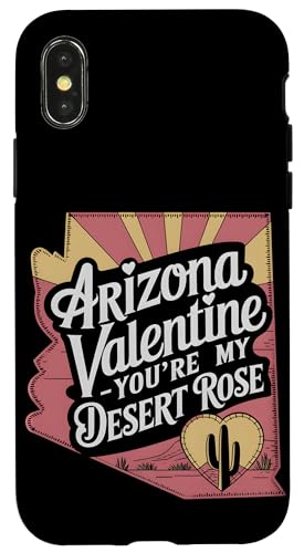 Hülle für iPhone X/XS Arizona Valentine - Du bist meine Wüstenrose von Valentines Day State Outline Tees for Love Couples