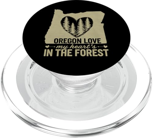 Oregon Love Mein Herz ist im Wald PopSockets PopGrip für MagSafe von Valentines Day State Outline Tees for Love Couples