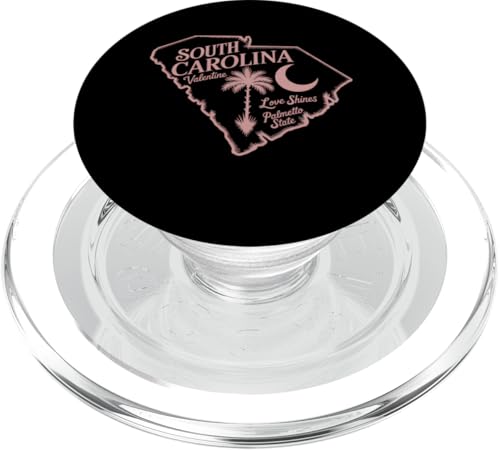 Romantische Staatsliebe zum Valentinstag in South Carolina PopSockets PopGrip für MagSafe von Valentines Day State Outline Tees for Love Couples