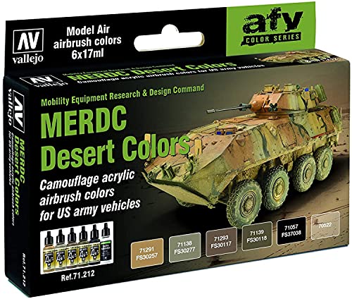 Vallejo 071212 Farbset, MERDC Wüstentarnung US Armee, 6x 17 ml von Vallejo