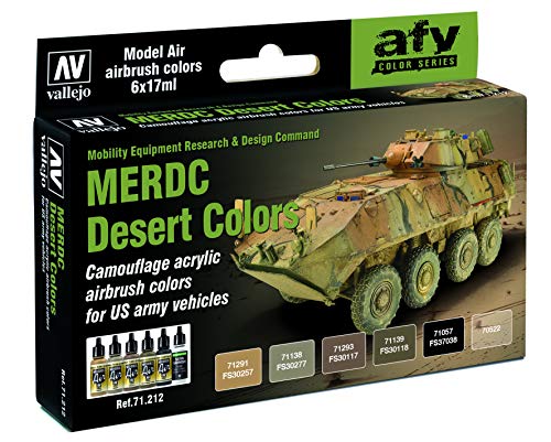 Vallejo 071212 Farbset, MERDC Wüstentarnung US Armee, 6x 17 ml von Vallejo