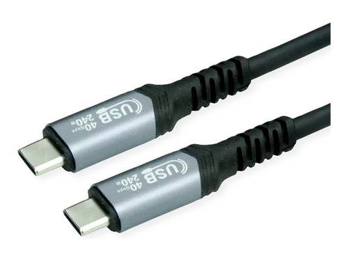 Value USB-C® Kabel USB4® USB-C® Stecker 0.80m Schwarz Geschirmt 11999089 von Value