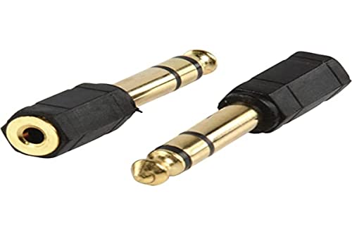 Adapter Male Stereo 6,35 mm Klinke weiblich 3,5 mm Stereo Gold von Valueline