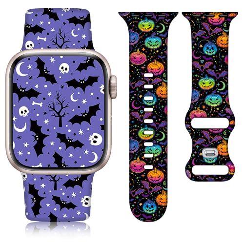 Vamyzji 2 Halloween Kompatibel mit Apple Watch Armband 46mm 49mm 45mm 44mm 42mm(Series 3 2 1),Halloween Weiches Silikon für iWatch,Series 10 9 8 7 6 5 4 3 2 1 SE Ultra 2 1, Halloween Damen/Herren Vamyzji 2 Halloween Kompatibel mit Apple Watch Armband 46mm 49mm 45mm 44mm 42mm(Series 3 2 1),Halloween Weiches Silikon für iWatch,Series 10 9 8 7 6 5 4 3 2 1 SE Ultra 2 1, Halloween Damen/Herren von Vamyzji