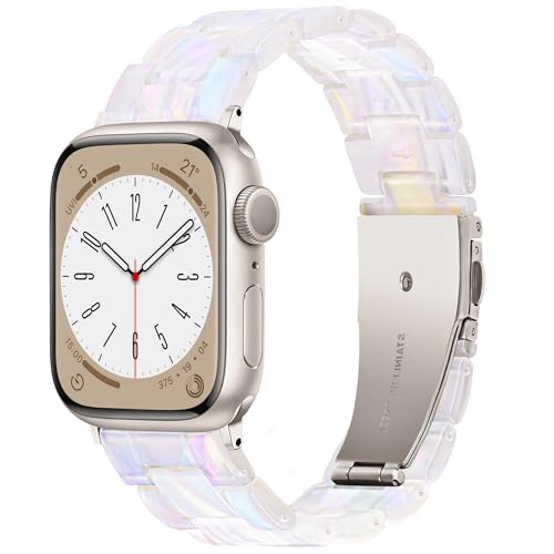 Vamyzji Kompatibel mit Apple Watch Armband 41mm 40mm 38mm,Matte Leichtes Wasserfestes Harz Verstellbares Ersatzband für Apple Watch Serie 9 8 7 6 5 4 3 2 1 für Apple Watch SE(41mm 40mm 38mm) von Vamyzji