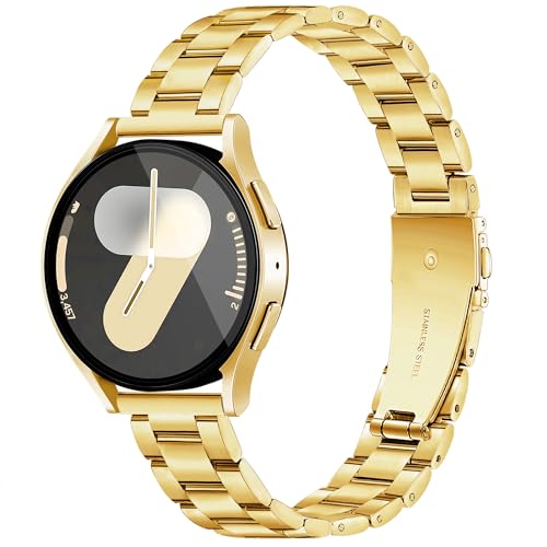 Vamyzji Kompatibel mit Samsung Galaxy Watch 7 6/5/4/FE Armband 40mm 44mm,Metallband für Samsung Galaxy Watch 6 Classic 47mm 43mm,Galaxy Watch 5 Pro,Watch 4 Classic 42mm 46mm/Watch 3 Gold von Vamyzji