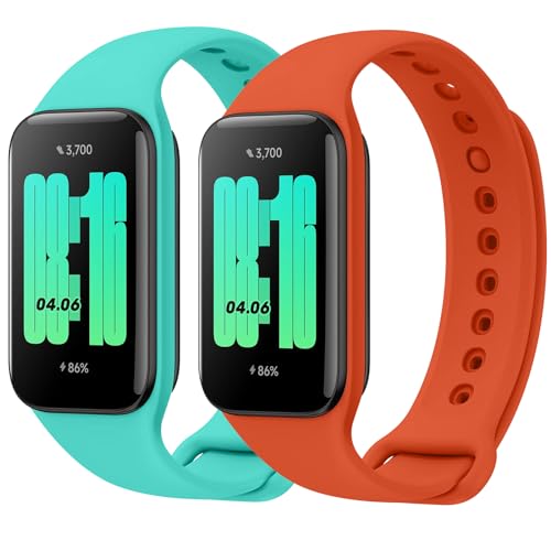 Vancle 2 Stück Armband für Xiaomi Redmi Band 2 / Xiaomi Mi Smart Band 8 Active, Silikon Armbänder Wasserdichtes Sport Ersatzarmband für Mi Smart Band 8 Active/Redmi Smart Band 2 Uhrenarmband von Vancle