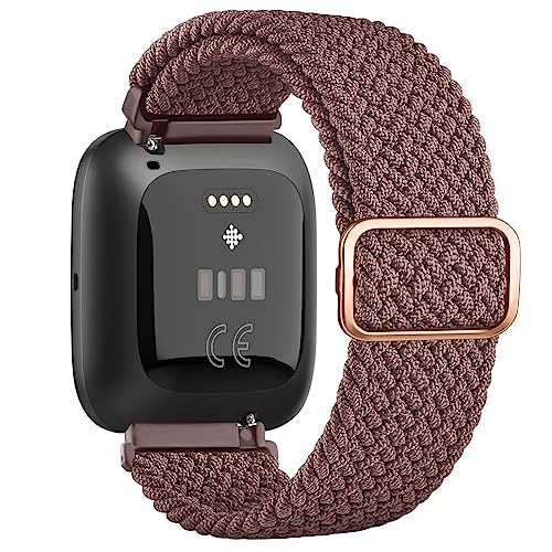 Vancle Armband für Fitbit Versa Armband Damen Herren,Nylon Verstellbares Geflochtenes Ersatzarmbänder Uhrenarmband für Fitbit Versa 2 Armband/Versa/Versa Lite/SE Armband(Violett) von Vancle