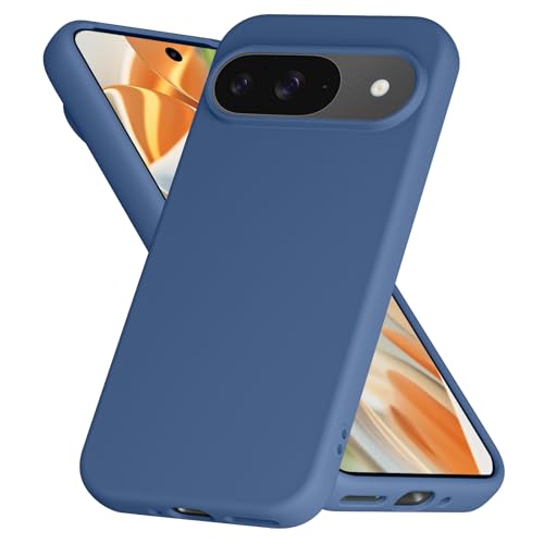 Vanjua Hülle für Google Pixel 9 / Pixel 9 Pro, Stylische Silikon Slim Ganzkörper Schutzhülle Kompatibel mit Google Pixel 9 / Pixel 9 Pro Hülle (2024) Marineblau von Vanjua