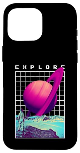 Explore Saturn Planet Vaporwave Hülle für iPhone 16 Pro Max von Vaporwave Ästhetik 80er 90er Streetwear Aesthetic