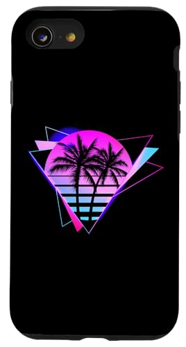 Vaporwave Sunset Palm Trees Triangle Hülle für iPhone SE (2020) / 7 / 8 von Vaporwave Ästhetik 80er 90er Streetwear Aesthetic