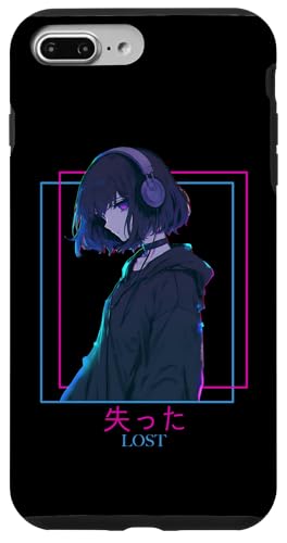 Hülle für iPhone 7 Plus/8 Plus Verlorenes, trauriges Anime-Mädchen mit Kopfhörern, Vaporwave-Ästhetik von Vaporwave Anime Goth Aesthetic Sad Girl