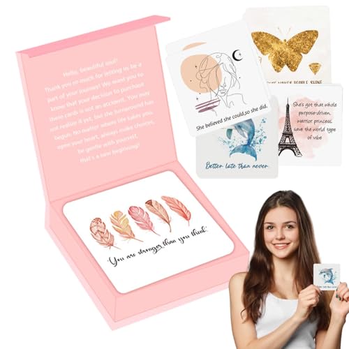 Varatiktok Affirmationskarten, Achtsamkeitskarten,Ermutigungskarten Schöne inspirierende Karten | Einzigartige tägliche Affirmationen, positive spirituelle Karten für Frauen, Freunde von Varatiktok