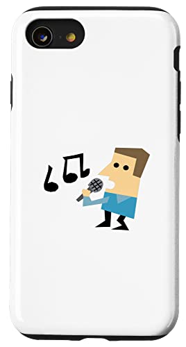 Hülle für iPhone SE (2020) / 7 / 8 Cartoon-Mann singt auf dem Mikrofon von VarieTees