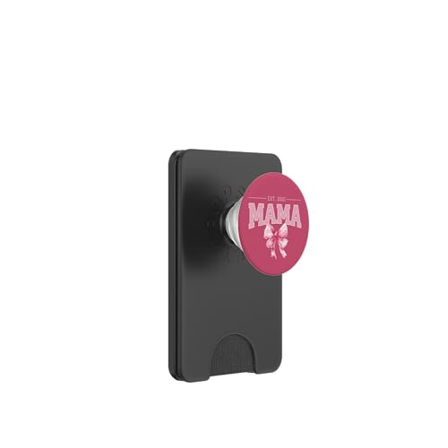 Mama Est 2001 Kokette Rosa Schleife Retro Mama Muttertag PopSockets PopWallet für MagSafe von Varsity Mama Collegiate Arched Letters Mom Pink