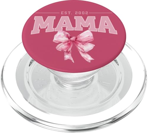 Mama Est 2002 Kokette Rosa Schleife Retro Mama Muttertag PopSockets PopGrip für MagSafe von Varsity Mama Collegiate Arched Letters Mom Pink