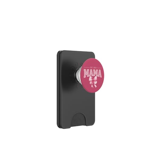 Mama Est 2019 Kokette Rosa Schleife Retro Mama Muttertag PopSockets PopWallet für MagSafe von Varsity Mama Collegiate Arched Letters Mom Pink