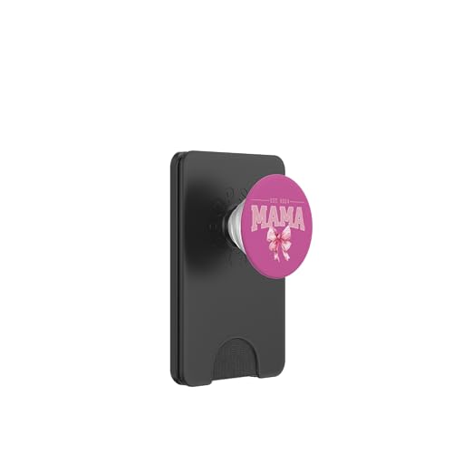 Mama Est 2024 Kokette Rosa Schleife Retro Mama Muttertag PopSockets PopWallet für MagSafe von Varsity Mama Collegiate Arched Letters Mom Pink