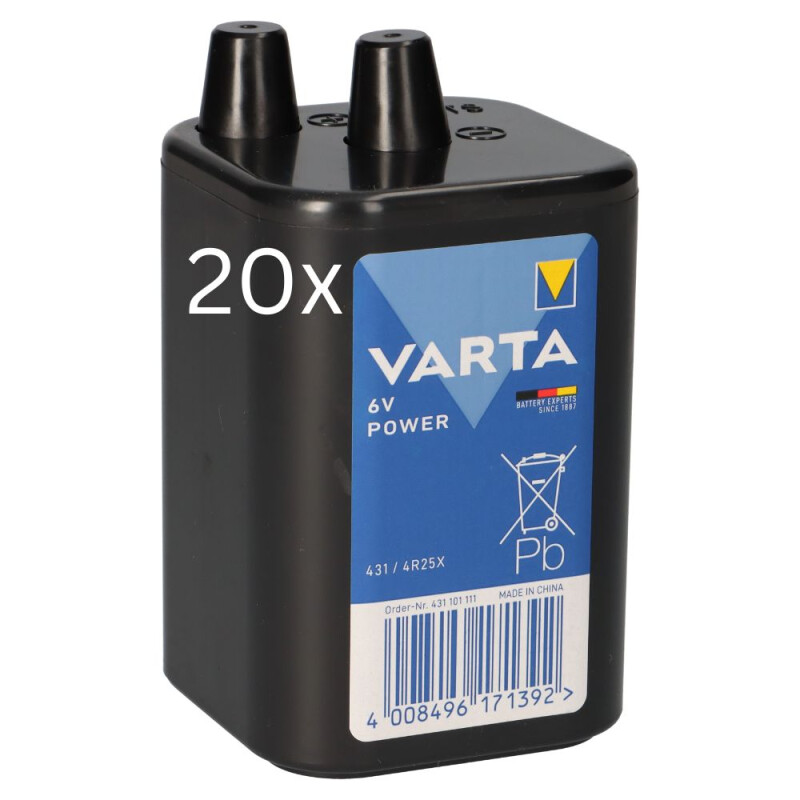 20x Varta 4R25 431 6V 8.500mAh Batterie Zink-Kohle von Varta