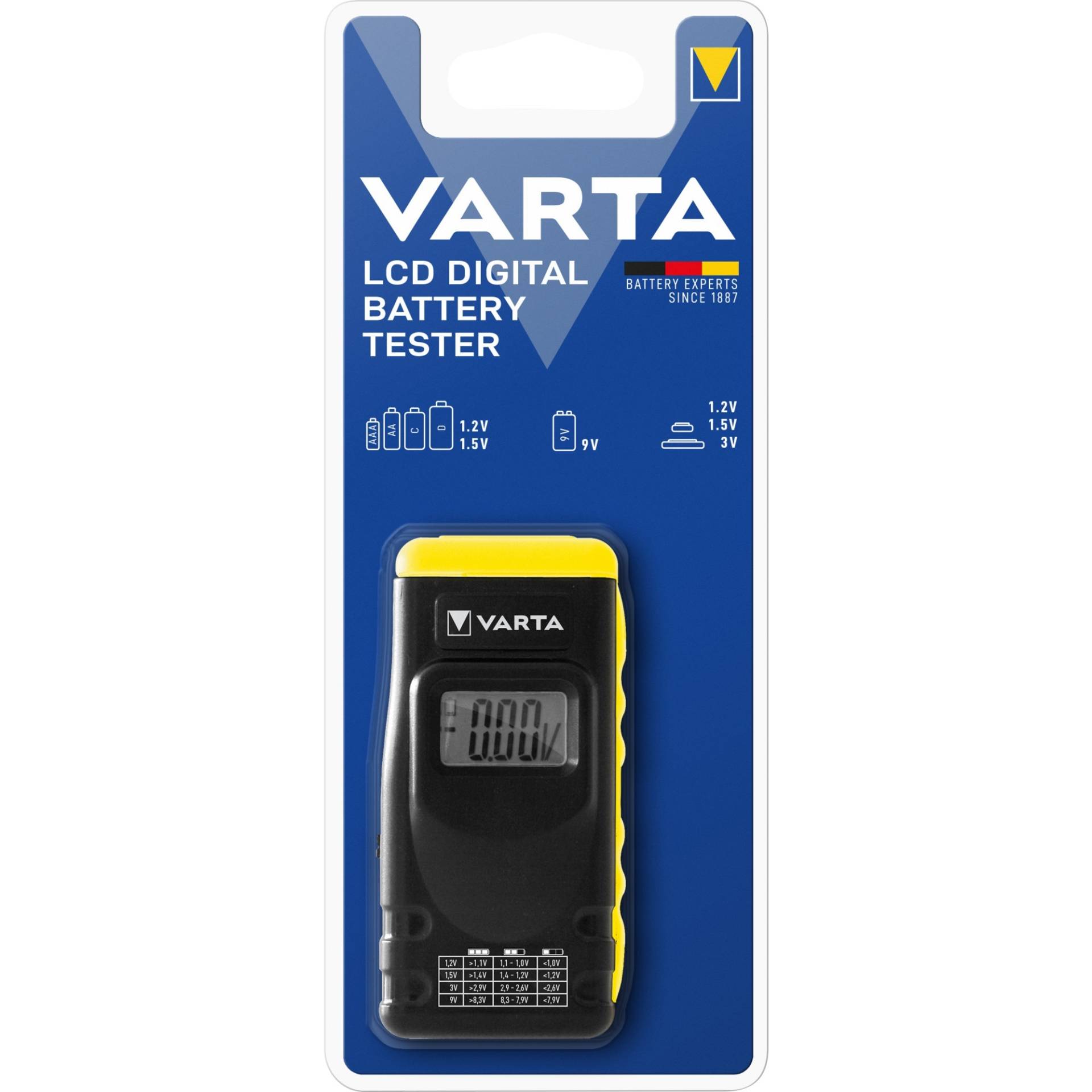 Digitaler Batterietester AA / AAA / C / D / E, Messgerät von Varta