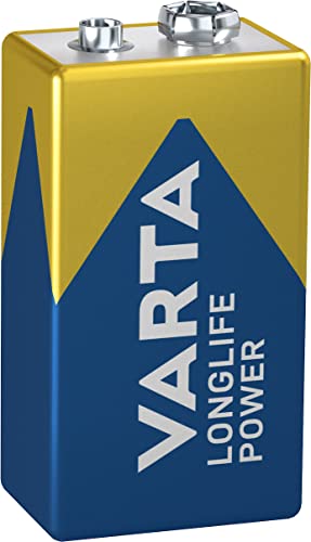 VARTA Batterien 9V Blockbatterie, 1 Stück, Longlife Power, Alkaline, für Rauchmelder, Brand- & Feuermelder, Mikrofon von Varta