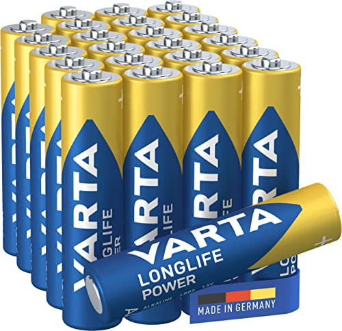 VARTA Batterien AAA, 24 Stück, Longlife Power, Alkaline, 1,5V, für Spielzeug, Funkmäuse, Taschenlampen, Made in Germany von Varta