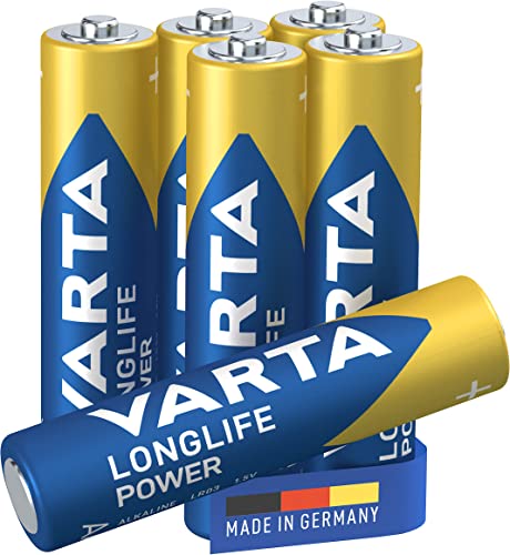 VARTA Batterien AAA, 6 Stück, Longlife Power, Alkaline, 1,5V, für Spielzeug, Funkmäuse, Taschenlampen, Made in Germany von Varta