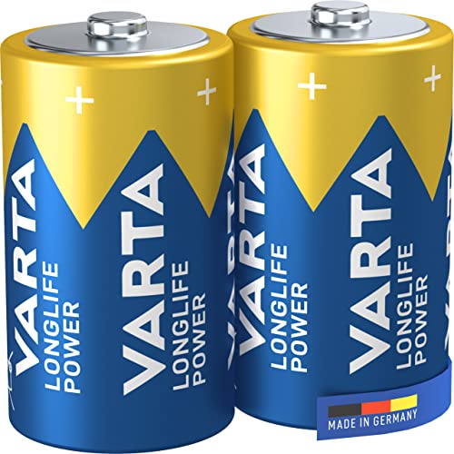 VARTA Batterien D Mono, 2 Stück, Longlife Power, Alkaline, 1,5V, ideal für Computerzubehör, Taschenlampe, Kamera, Made in Germany von Varta
