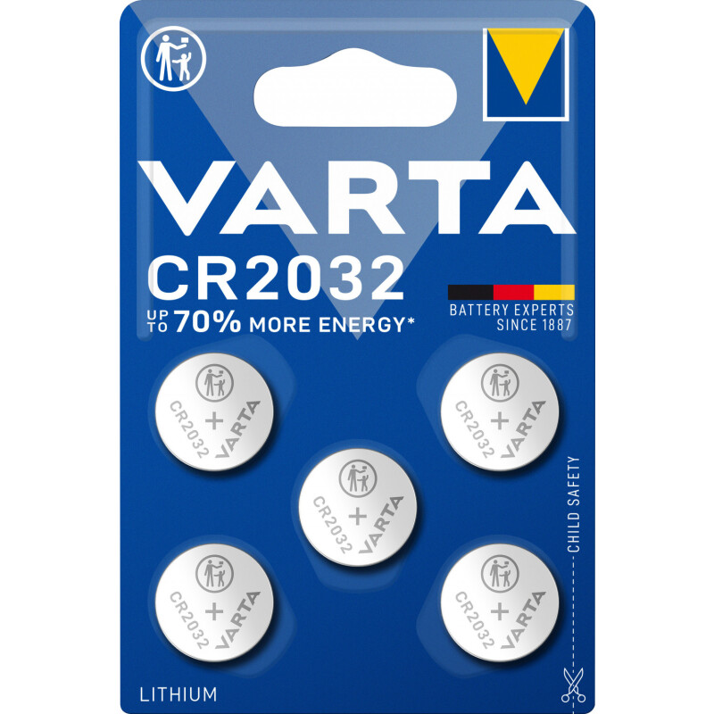 VARTA CR2032 Lithium-Knopfzelle 3V 5er Blister von Varta