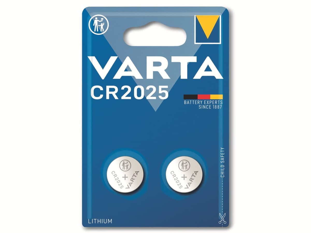 VARTA Knopfzelle Lithium, CR2025, 3V 2 Stück von Varta