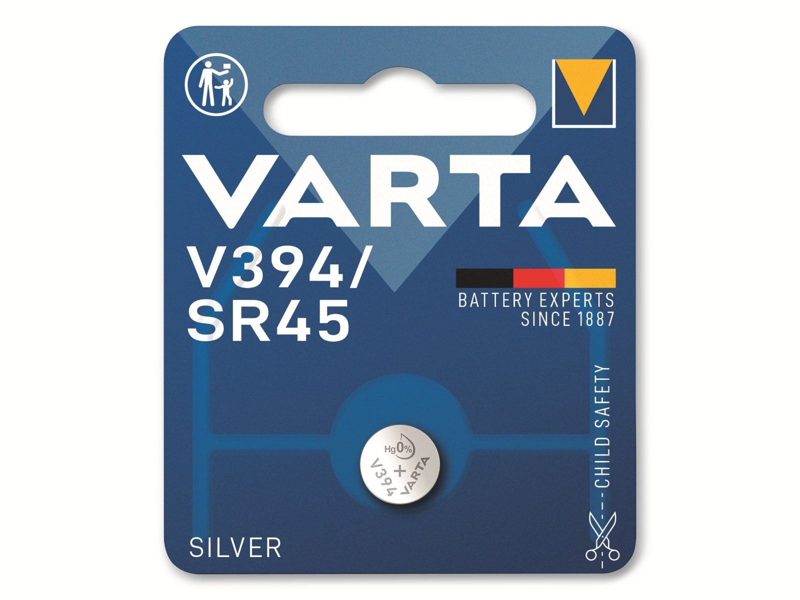 VARTA Knopfzelle Silver Oxide, 394 SR45, 1.55V, 1 Stück von Varta