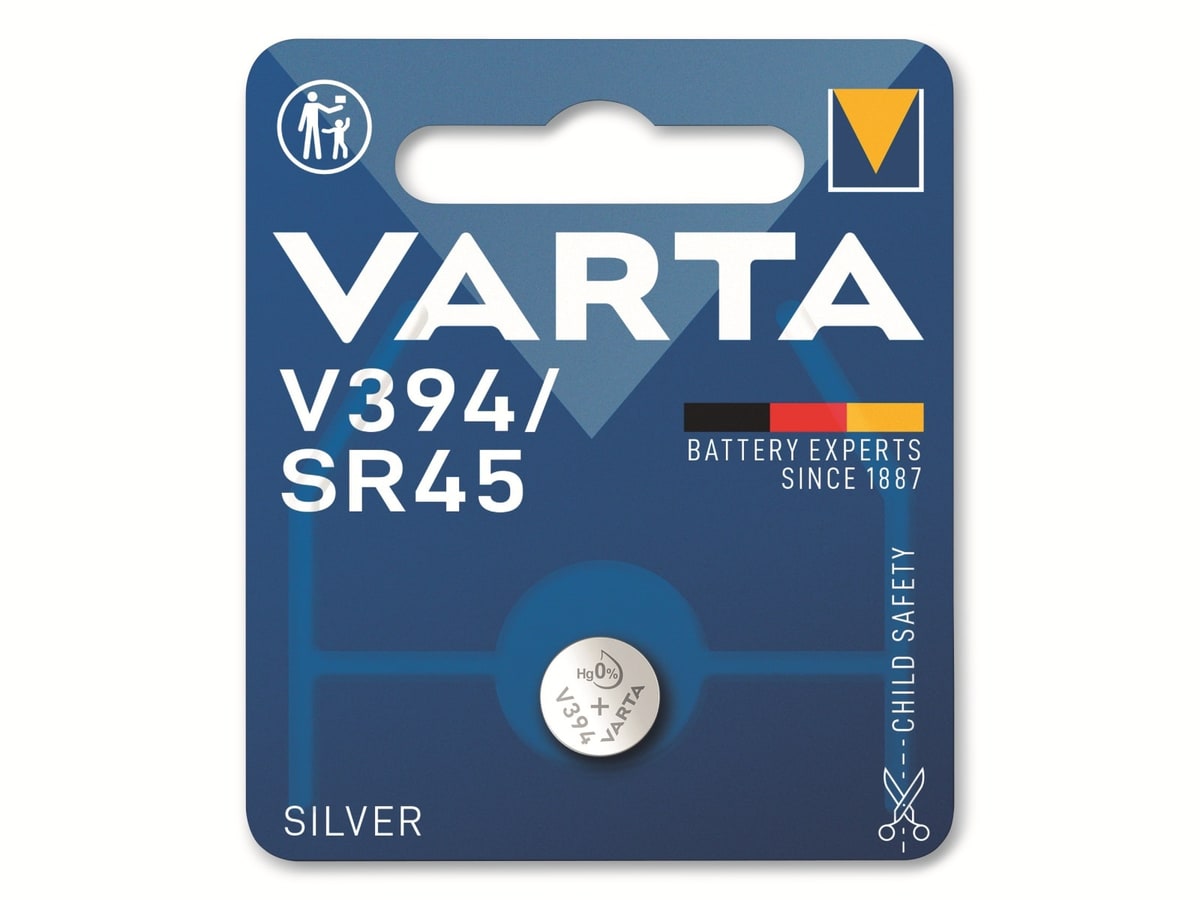 VARTA Knopfzelle Silver Oxide, 394 SR45, 1.55V, 1 Stück von Varta