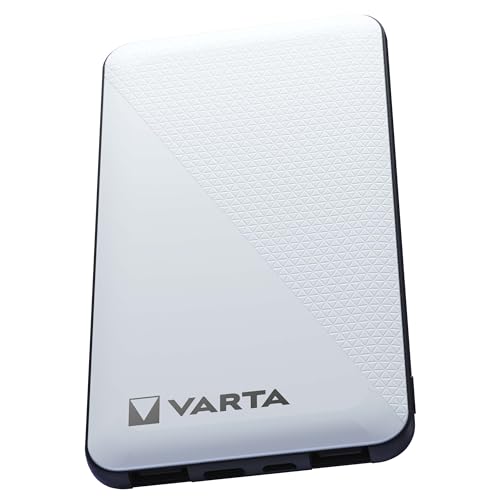 VARTA Power Bank 5000mAh, Powerbank Energy mit 4 Anschlüssen (1x Micro USB, 2x USB A, 1x USB C), kompatibel mit Tablets & Smartphone, inkl. Micro USB Ladekabel von Varta