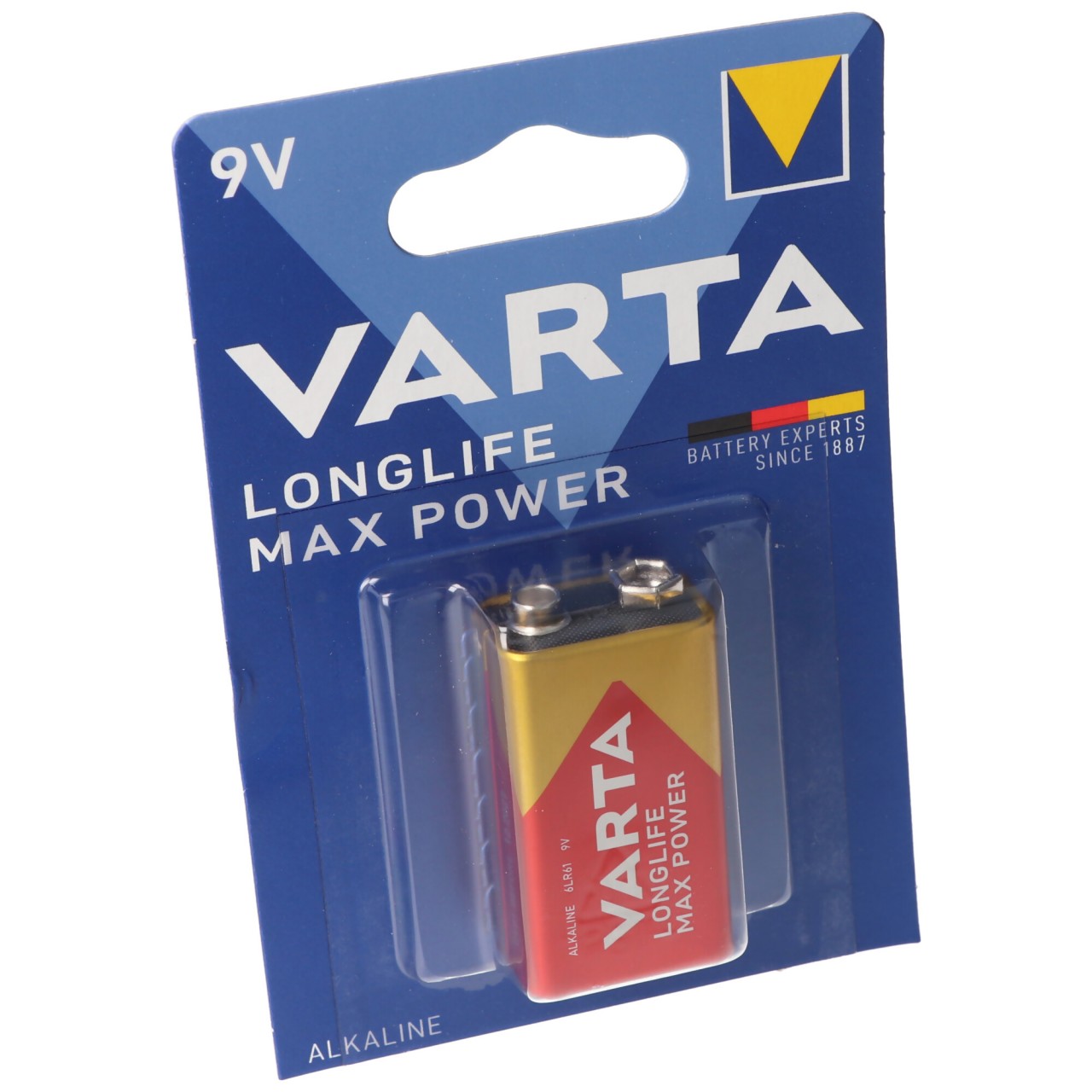 Varta 4722 Longlife Max Power 9V-Block, 9V Batterie ideal für Rauchmelder, Rauchwarnmelder von Varta