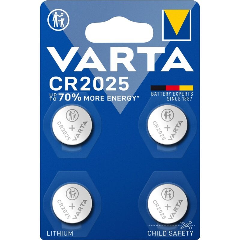 Varta CR2025 3V Lithium Knopfzelle - 4er Blister von Varta