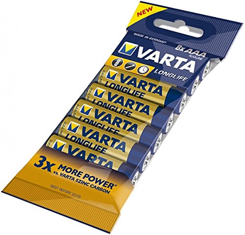 Varta Longlife - Batterie 8 x AAA Alkalisch von Varta