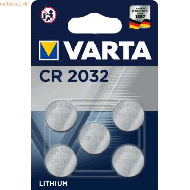 Varta VARTA Knopfzellenbatterie Electronics CR2032 Lithium 5er-Pack von Varta
