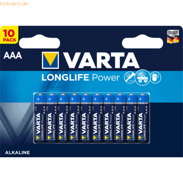 Varta VARTA Longlife Power, Batterie, AAA, Micro, 1,5V, 10Stk von Varta