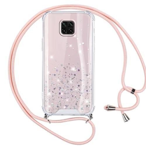 Vauki Handykette Hülle für Xiaomi Redmi Note 9 Pro/9 Pro Max/9S 4G 6.67", Glitzer Hülle Band Silikon Stoßfest PC Case mit Glühen Necklace Schutzhülle mit Premium Kordel abnehmbar zum Umhängen, Rosa Vauki Handykette Hülle für Xiaomi Redmi Note 9 Pro/9 Pro Max/9S 4G 6.67", Glitzer Hülle Band Silikon Stoßfest PC Case mit Glühen Necklace Schutzhülle mit Premium Kordel abnehmbar zum Umhängen, Rosa von Vauki