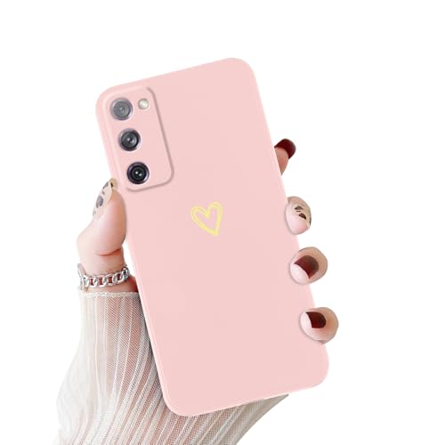 Vauki Hülle für Samsung Galaxy S20 FE 5G 6.5" Handyhülle mit Herz Motiv Muster Mädchen Weiches Dünne TPU Silikon Stoßfest Kratzfeste Schutzhülle Protection Case für Samsung S20 FE 5G, Rosa von Vauki